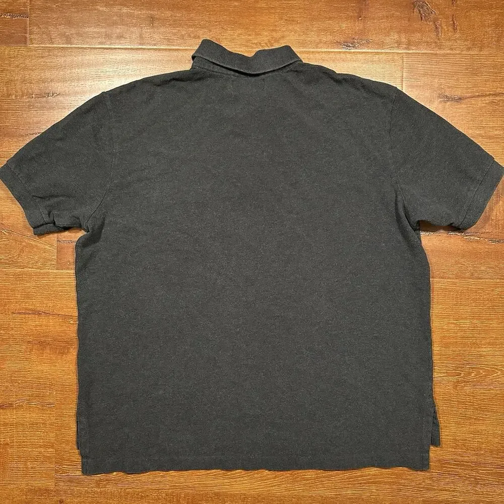 Vintage Ralph Lauren Polo Shirt Mens XL Gray Pique Knit Pocket 90s VTG Pony